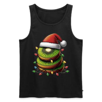 Kiwi Fruit Weihnachtsmütze Xmas - Männer Premium Bio Tank Top - Schwarz - Vorne - AI Model Male 178 light (178cm)