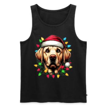 Labrador Retriever Chien Père Noël Noël - Débardeur bio Premium Homme - noir - Devant - Michal (187cm)
