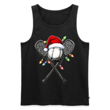 Lacrosse Lax Spieler Team Weihnachtsmütze Xmas - Männer Premium Bio Tank Top - Schwarz - Vorne - AI Model Male 178 light (178cm)