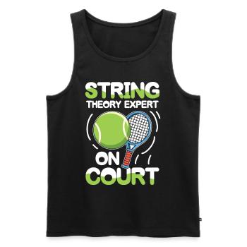 String Theory Expert On Court - Männer Premium Bio Tank Top - Schwarz - Vorne - AI Model Male 178 light (178cm)