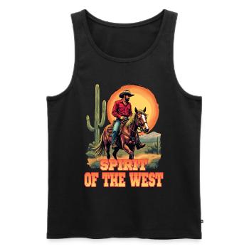 Spirit Of The West für eine Reiterin Reiter - Männer Premium Bio Tank Top - Schwarz - Vorne - Michal (187cm)