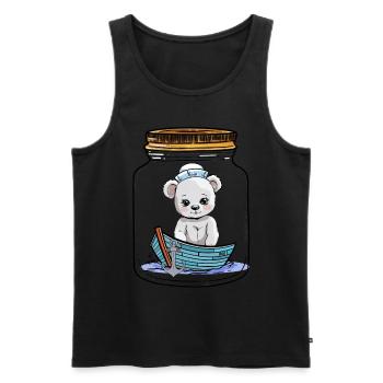Teddy Bear Teddy Boot Boats Maritime Kids - Débardeur bio Premium Homme - noir - Devant - AI Model Male 178 light (178cm)