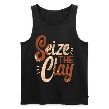 Pottery Ceramics Artist Pun Seize - Men's Premium Organic Tank Top - black - Front - Michal (187cm)