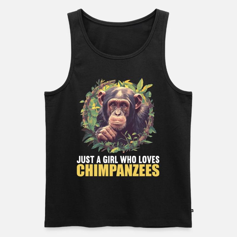 Chimpanzee Schimpansen Schimpanse - Männer Premium Bio Tank Top - Schwarz