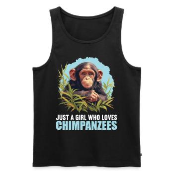 Chimpanzee Schimpansen Schimpanse - Männer Premium Bio Tank Top - Schwarz - Vorne - AI Model Male 178 light (178cm)