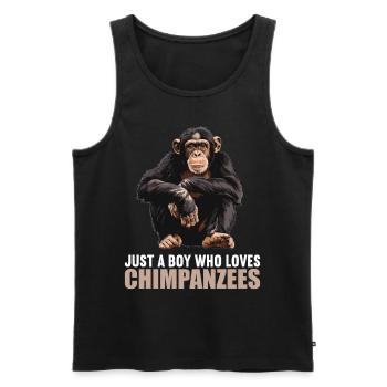Chimpanzee Schimpansen Schimpanse - Männer Premium Bio Tank Top - Schwarz - Vorne - AI Model Male 178 light (178cm)
