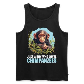 Chimpanzee Schimpansen Schimpanse - Männer Premium Bio Tank Top - Schwarz - Vorne - AI Model Male 178 light (178cm)