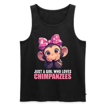 Chimpanzee Schimpansen Schimpanse - Männer Premium Bio Tank Top - Schwarz - Vorne - AI Model Male 178 light (178cm)
