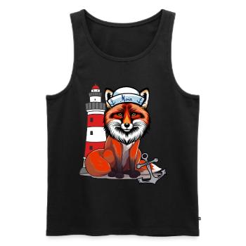 Marin Seafarer Fox Ancre de phare maritime - Débardeur bio Premium Homme - noir - Devant - Michal (187cm)