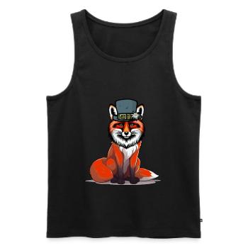 Tiroler Alpen Fuchs Füchse Österreich Schweiz - Männer Premium Bio Tank Top - Schwarz - Vorne - Michal (187cm)