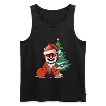 Nikolaus Fuchs Bescherung Weihnachten - Männer Premium Bio Tank Top - Schwarz - Vorne - AI Model Male 178 light (178cm)