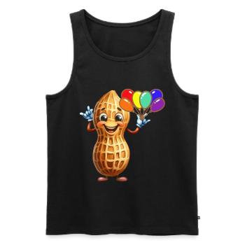 Ballons cacahuète Cadeau d’anniversaire - Débardeur bio Premium Homme - noir - Devant - Michal (187cm)