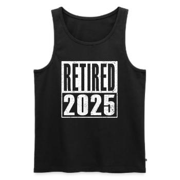 Pension 2025 Idée cadeau de pension de retraite pour retraité - Débardeur bio Premium Homme - noir - Devant - Michal (187cm)