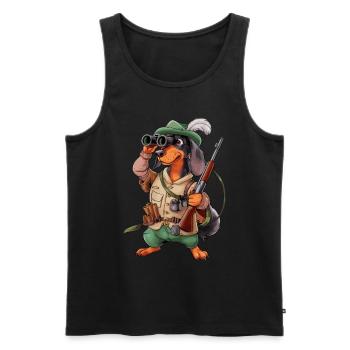 Witzger Jagdhund für einen Jäger mit Hund - Männer Premium Bio Tank Top - Schwarz - Vorne - Michal (187cm)