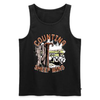 Schafhirte Schäferei Schafe Counting Sheep Wins - Männer Premium Bio Tank Top - Schwarz - Vorne - AI Model Male 178 light (178cm)