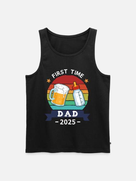 First Time Dad 2025 - Men's Premium Organic Tank Top - black