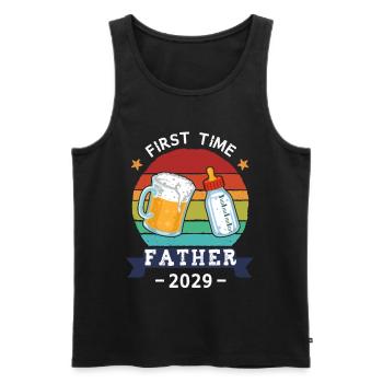 First Time Father 2029 - Männer Premium Bio Tank Top - Schwarz - Vorne - AI Model Male 178 light (178cm)