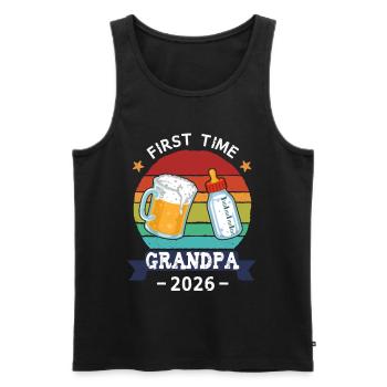 First Time Grandpa 2026 - Men's Premium Organic Tank Top - black - Front - AI Model Male 178 light (178cm)