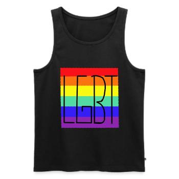 LGBT Rainbow Rainbow Flag Gay Pride - Men's Premium Organic Tank Top - black - Front - Michal (187cm)