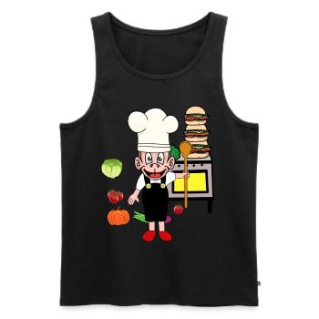Monkey Kitchen Cook Cooks Cooks Culinary Arts - Men's Premium Organic Tank Top - black - Front - AI Model Male 178 light (178cm)