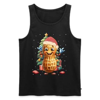Cacahuète Père Noël Enfants Enfant Noël - Débardeur bio Premium Homme - noir - Devant - Michal (187cm)
