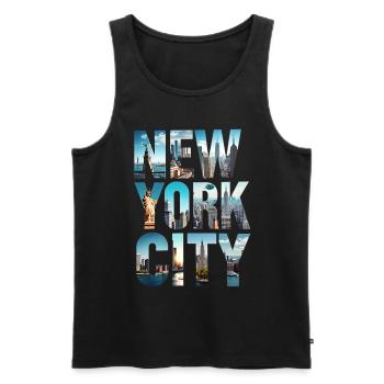 New York City Skyline - Männer Premium Bio Tank Top - Schwarz - Vorne - Michal (187cm)