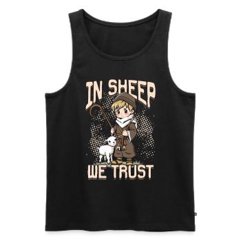 Schafhirte Schäferei Schafe In Sheep We Trust - Männer Premium Bio Tank Top - Schwarz - Vorne - AI Model Male 178 light (178cm)