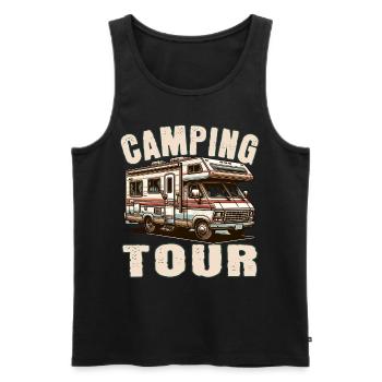 Camping - Men's Premium Organic Tank Top - black - Front - Michal (187cm)