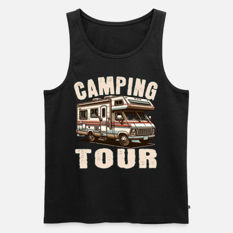 Camping - Männer Premium Bio Tank Top - Schwarz