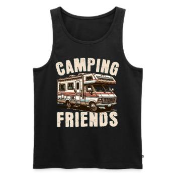 Camping - Men's Premium Organic Tank Top - black - Front - Michal (187cm)