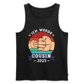 Ich werde Cousin 2025 Schwangerschaft Werdender - Männer Premium Bio Tank Top - Schwarz - Vorne - Michal (187cm)