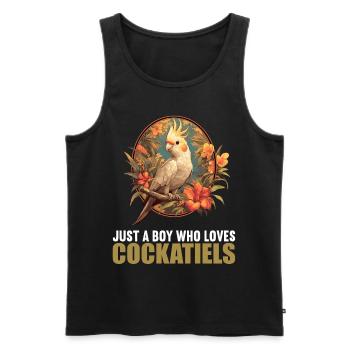 Cockatiel Nymphensittiche Nymphensittich - Männer Premium Bio Tank Top - Schwarz - Vorne - AI Model Male 178 light (178cm)