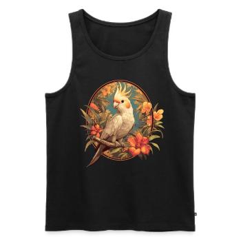 Cockatiel Nymphensittiche Nymphensittich - Männer Premium Bio Tank Top - Schwarz - Vorne - AI Model Male 178 light (178cm)