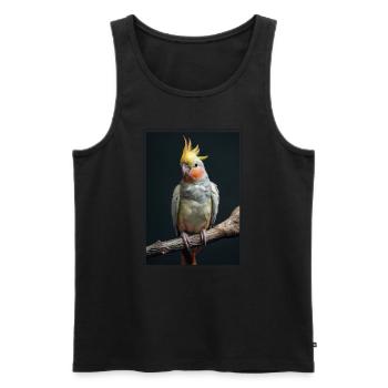 Cockatiel Nymphensittiche Nymphensittich - Männer Premium Bio Tank Top - Schwarz - Vorne - AI Model Male 178 light (178cm)