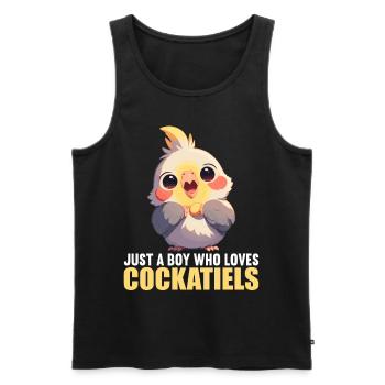 Cockatiel Nymphensittiche Nymphensittich - Männer Premium Bio Tank Top - Schwarz - Vorne - AI Model Male 178 light (178cm)