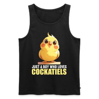 Cockatiel Nymphensittiche Nymphensittich - Männer Premium Bio Tank Top - Schwarz - Vorne - AI Model Male 178 light (178cm)