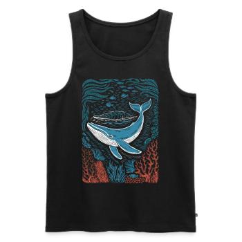 Lebendiges farbenfrohes künstlerisches Hai-Design - Männer Premium Bio Tank Top - Schwarz - Vorne - AI Model Male 178 light (178cm)