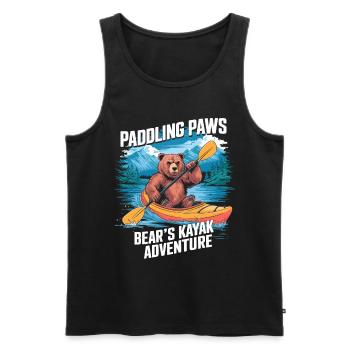 Paddling Paws Bear's Kayak Adventure - Männer Premium Bio Tank Top - Schwarz - Vorne - AI Model Male 178 light (178cm)