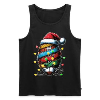 Flag Football Coach Team Weihnachtsmütze Xmas - Männer Premium Bio Tank Top - Schwarz - Vorne - Michal (187cm)
