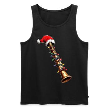 Instrument de flûte Chapeau de Noël Noël - Débardeur bio Premium Homme - noir - Devant - Michal (187cm)