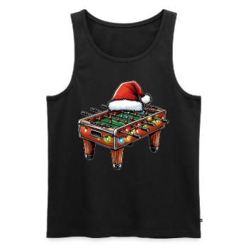 Table Soccer Player Santa Hat Xmas - Men's Premium Organic Tank Top - black - Front - Michal (187cm)