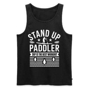 Stand Up Paddler - Männer Premium Bio Tank Top - Schwarz - Vorne - AI Model Male 178 light (178cm)