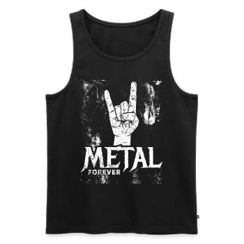 Metal Forever - Musik - Spruch - Männer Premium Bio Tank Top - Schwarz - Vorne - Michal (187cm)