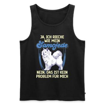 Samojede Samojedenspitz Rieche nach Samojede - Männer Premium Bio Tank Top - Schwarz - Vorne - AI Model Male 178 light (178cm)