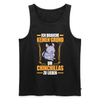 Chinchilla n’aime pas les rongeurs Souris laineuse - Débardeur bio Premium Homme - noir - Devant - Michal (187cm)