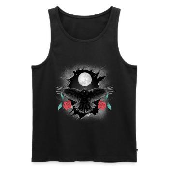 Mystic Corbeau Corbeau Roses Halloween - Débardeur bio Premium Homme - noir - Devant - AI Model Male 178 light (178cm)