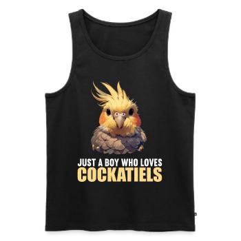 Cockatiel Nymphensittiche Nymphensittich - Männer Premium Bio Tank Top - Schwarz - Vorne - AI Model Male 178 light (178cm)