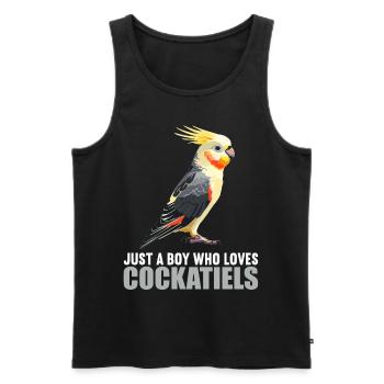 Cockatiel Nymphensittiche Nymphensittich - Männer Premium Bio Tank Top - Schwarz - Vorne - AI Model Male 178 light (178cm)
