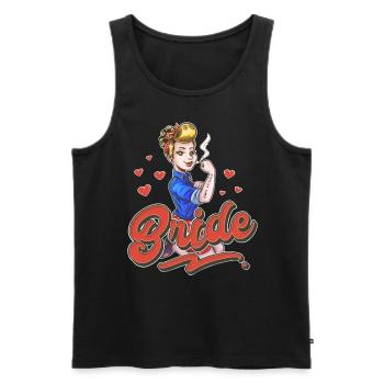 Bride - Männer Premium Bio Tank Top - Schwarz - Vorne - Michal (187cm)
