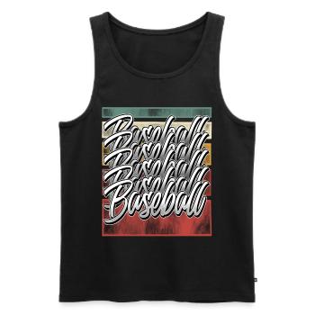 Baseball - Männer Premium Bio Tank Top - Schwarz - Vorne - AI Model Male 178 light (178cm)